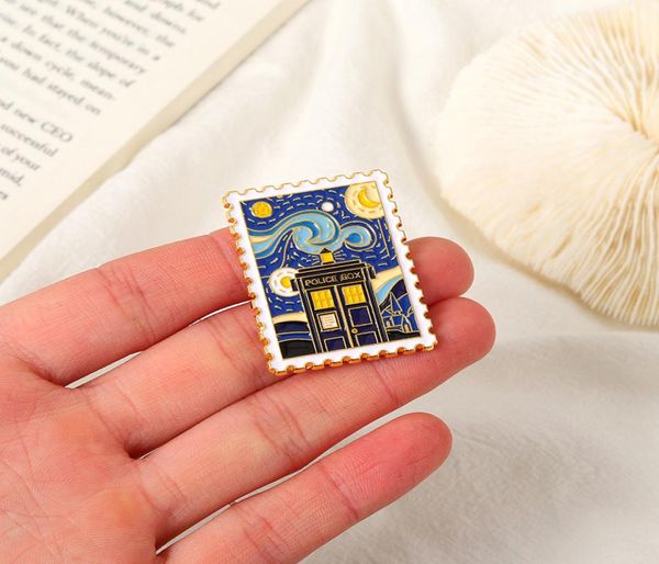 

vintage stamp shape brooches pin for women fashion dress coat shirt demin metal funny brooch pins badges backpack gift jewelry1808303, Gray