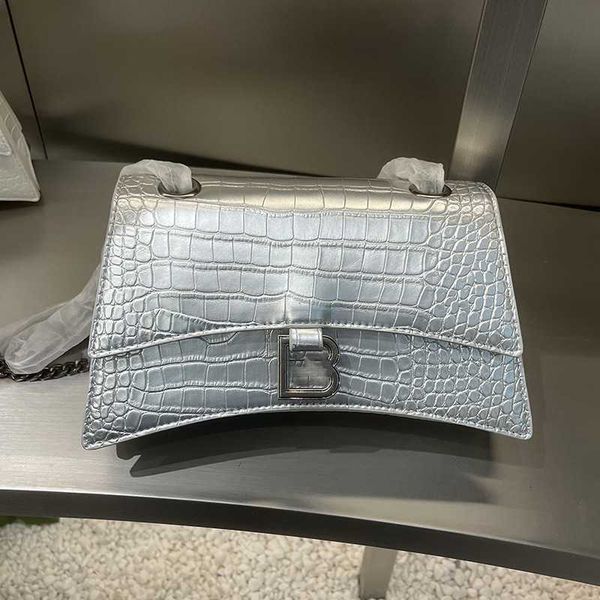 

high-grade leather hourglass bag with layer spring and summer 2023 new pleated rhombus chain bag family b single-shoulder diagonal female