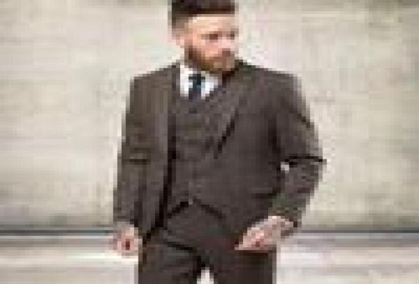 

custom tweed wool men suits winter formal skinny wedding tuxedos gentle modern blazer 3 piece men suitsjacket pantsvest9964349, Black;gray