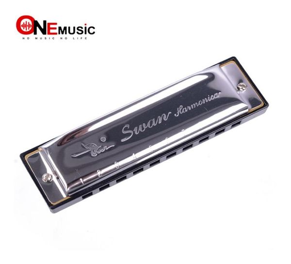 

harmonica swan blues 10 hole c tone with case brass stainless steel1430563