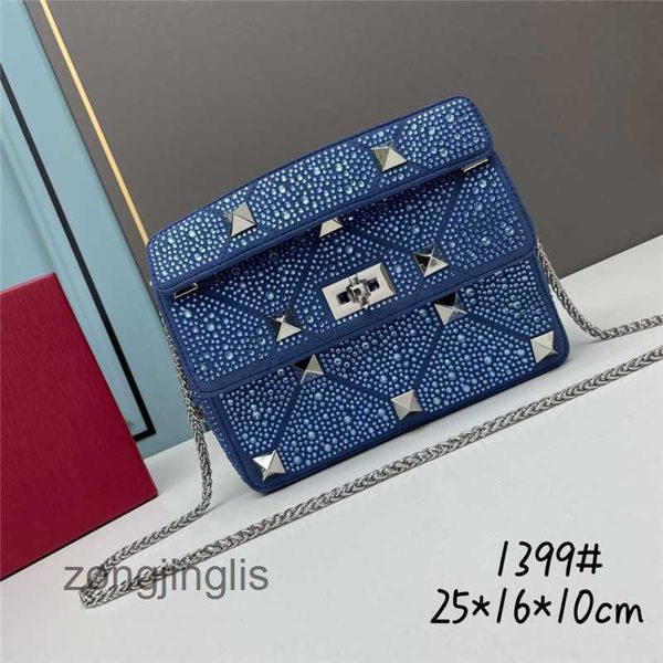 

women diamond valentinoc new designer fashion classic lady bag handbags crossbody crystal beach bags handheld rivet trendy leather handbag m