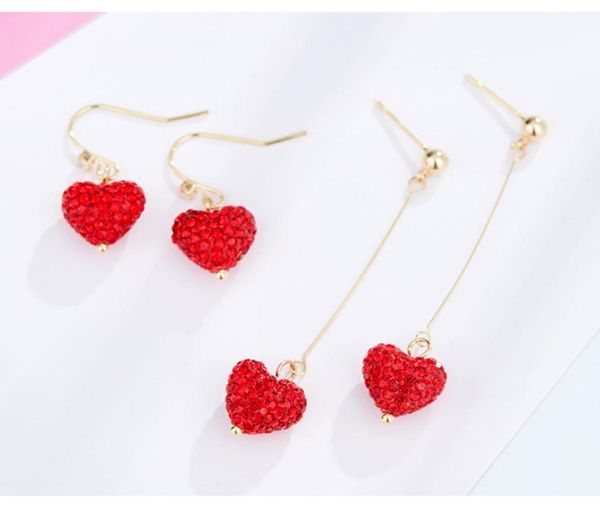 

long tassel dangle chandelier korean style supere little heart peach chinese red earrings simple fashion pearl earring flash exqui3550111, Silver
