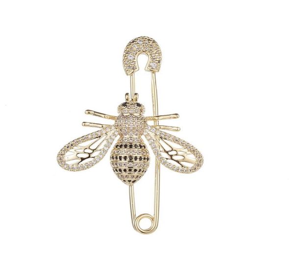 

2020 korea new luxury bee brooch temperament female diamond brooch fashion women corsage scarf buckle jewelry6223505, Gray