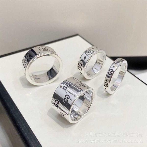 

80% off designer jewelry bracelet necklace skeleton ring 925 men's women's elf couple pair narrow tail ring, Silver
