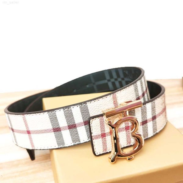 

for belts men designer fashion women belt two sides with delicate stripe check waistband casual fashion comfortable smooth leather luxury ce, Black;brown