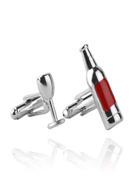 

wine bottle cuff links enamel fashion cup cufflinks fashion man accessories red cufflinks sleeve nail1580830, Silver