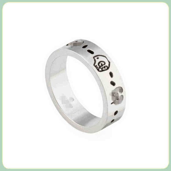 

70% off designer jewelry bracelet necklace accessories skull bent head trend personalized men women's same type couple ring, Silver