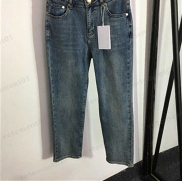 

designer jeans for women luxury back pocket pattern logo embroidered slim fit skinny light blue denim trousers street hip hop casual jeans w