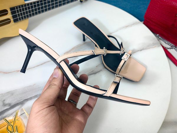 

women ladies calfskin dad sandals quilted summer designer shoes platform flats low heel wedge diamond buckle 0529, Black