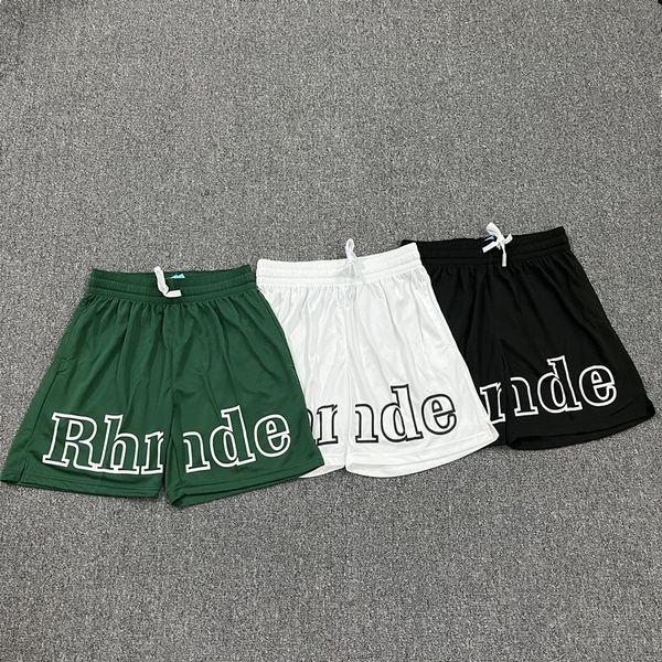 

rhude shorts designer short men pant sets tracksuit pants loose and comfortable fashion be popular soccer quick drying tide letter represent, Black