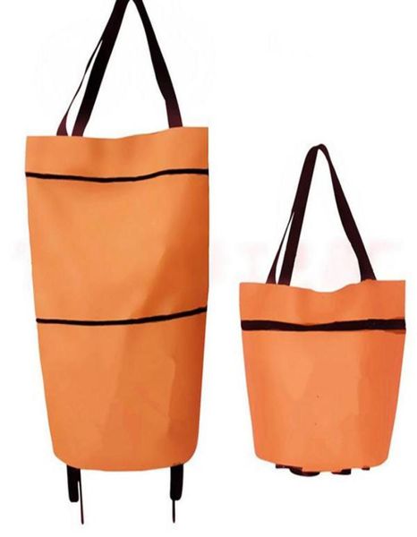 

travel portable foldable shopping bags cart climb the stairs oxford cloth trolley bag wheeled grocery handbag stroller sac1113174