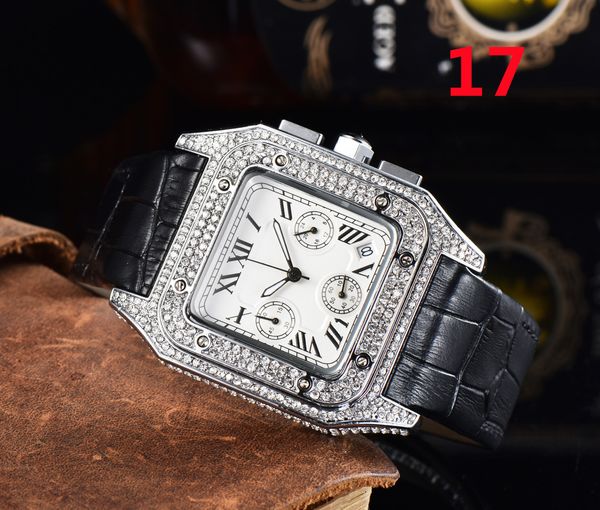 

luxury men's watch made of stainless steel, calf leather strap, quartz watch, full function timing, running seconds, fashionable sports, Slivery;brown