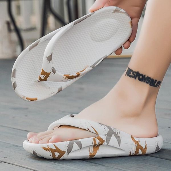 

summer new flip-flops female outdoor wear beach thick sole trend large size korean version sandals men outdoor sandals t4, Black