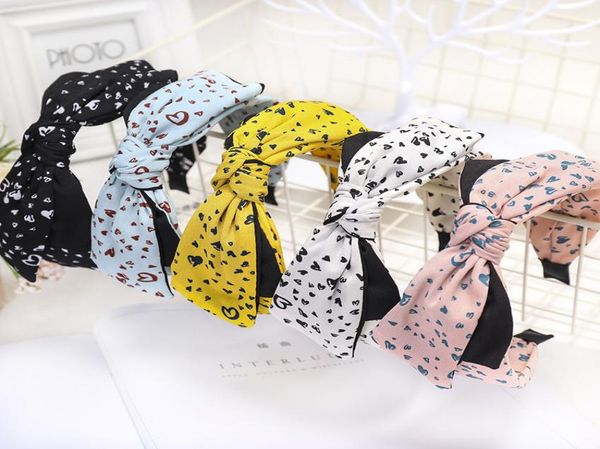 

hairband rabbit ears cloth print bow headband women girls hair head hoop bands accessories for girl bwoknot hairbands headwear9878958, Silver