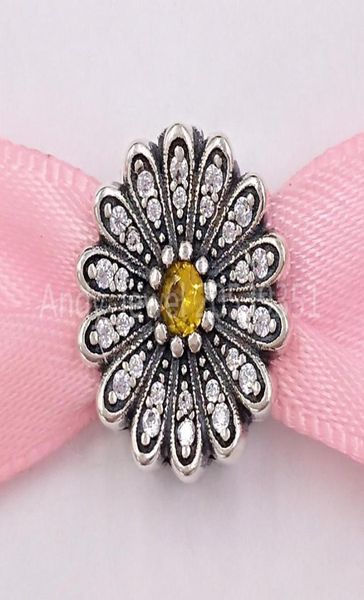 

andy jewel authentic 925 silver beads sparkling daisy flower clip charm clips fits european pandora style jewelry bracelets neck4074218, Black