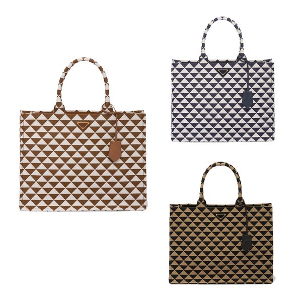 

womens 3 size symbole embroidery handbag luxury large tote bag man designer mens shoulder bag fashion cross body clutch bag triangle canvas