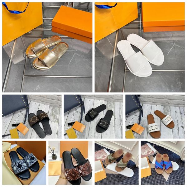 

casual shoes women designer fashion slipper slide sandals summer classic brand beach casual sandals, Black