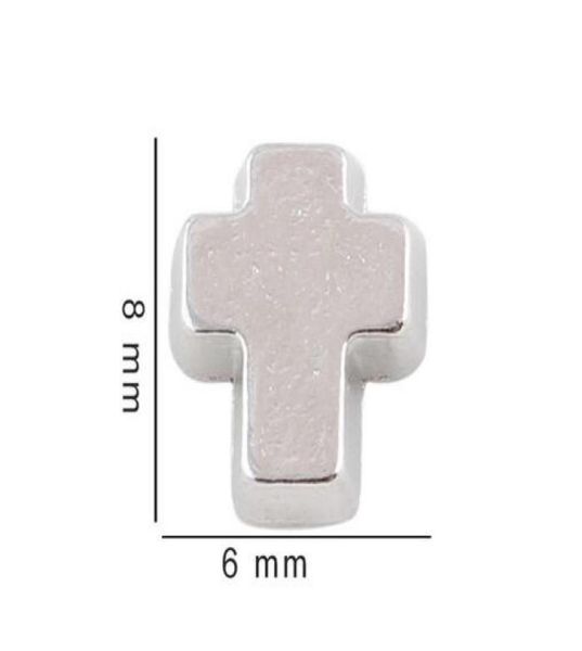 

20pcs silver color cross floating locket charms diy accessories fit for living glass magnetic memory locket4772401, Bronze;silver
