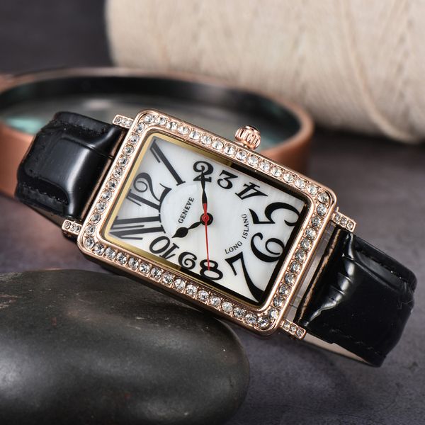 

jb0c 2023 new watch women's leisure diamond watches gold steel leather quartz wristwatch strap relogio masculino fra28, Slivery;golden