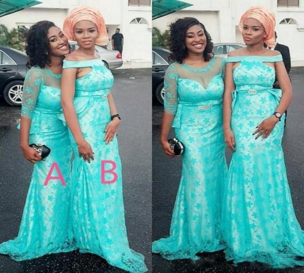 

turquoise two styles arabic bridesmaid dresses for wedding lace covered satin mermaid maid of honor gowns women prom party dresses4777923, White;pink