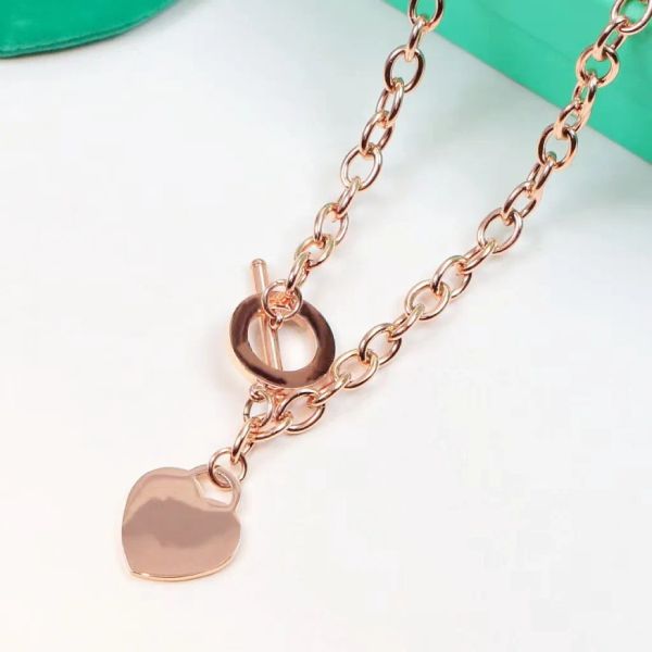 

fashion designer women necklace bracelet classic heart set 18k gold girl valentines day love gift 316l stainless steel jewelry wholesale and, Silver