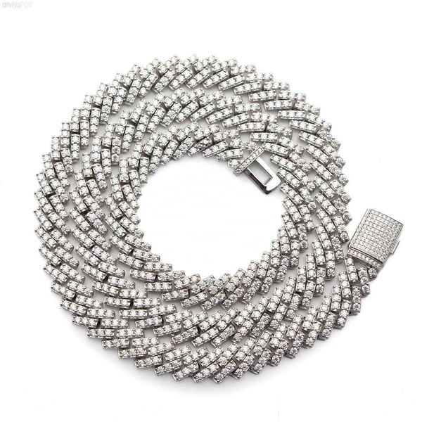 

10mm hip hop s925 silver jewelry iced out necklace moissanite diamond cuban chains