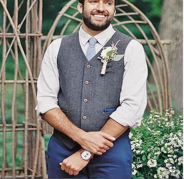 

2019 groom vests gray tweed wool herringbone groom vests british style mens suit vests mens dress vest custom wedding waistcoat1717215147, Black