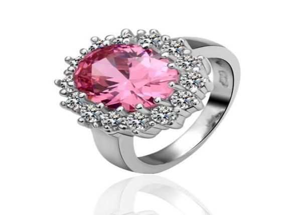 

engagement ring 18k gold plated inlay zircon princess fashion classic jewelry 10pcslot8314359, Golden;silver