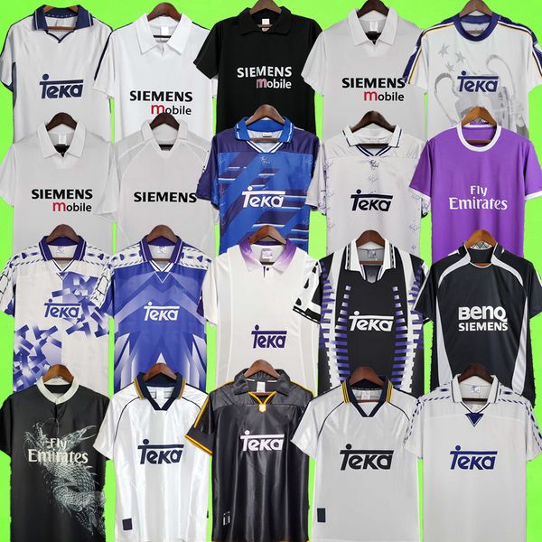 

retro soccer jerseys real vintage football shirt madrids 94 96 97 98 99 00 01 02 03 04 05 ronaldo raul di stefano figo zidane suker r.carlos, Black;yellow