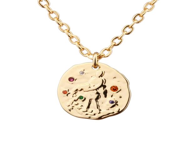 

irregular round 14k gold plated pendant necklace fashion gift for woman jewelry6405522, Silver