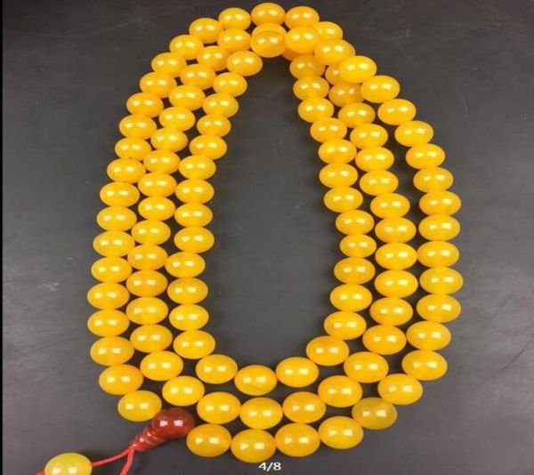 

10mm natural yellow agate beads necklace with c10123456729302, Silver