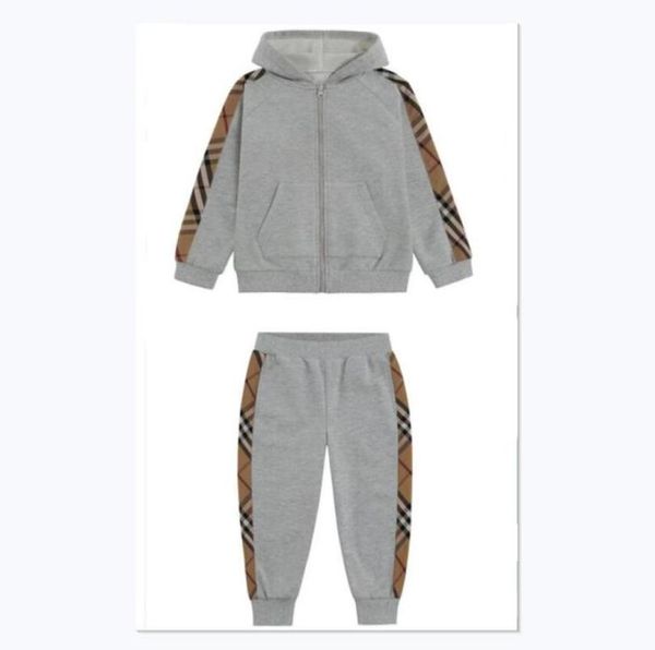 

spring autumn baby boys tracksuits sportswear kids clothing sets boy casual set cotton children plaid zipper hoodiespants joggers8537809, White