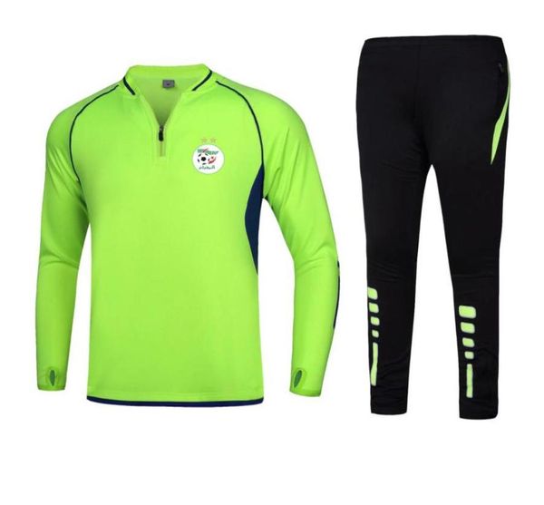 

algeria men sport sets soccer half zipper training suits customize club logo kids size 22 28 running tracksuits30246782356617, Black;blue