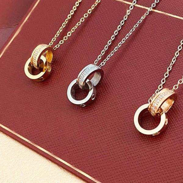 

designer luxury necklace gold necklace designers jewelry gold silver double ring christmas gift cjeweler mens woman diamond love pendant nec