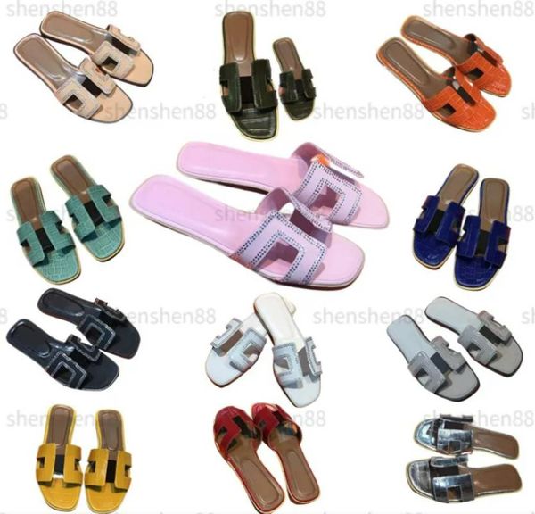 

'10-15 days delivery' designer ladies sandals flat slippers fashion diamond glitter leather summer slippers flip-flops ladies beac, Black