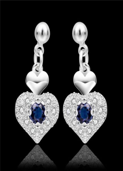 

beautiful design 925 sterling silver crystal heart dangle earrings with zircon fashion jewelry wedding gift for a woman 4317103