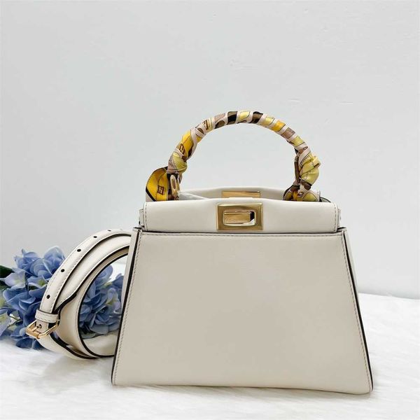 

designer fend bags luxury woman's handbag branded peek boo mini ivory calfskin and twilly portable messenger bags small square woman&#0
