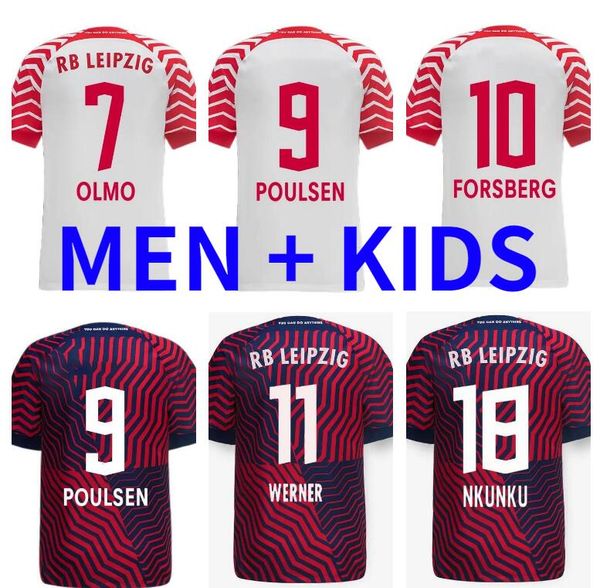 

23 24 rb nkunku leipzigs silva soccer jerseys 2023 2024 rbl football shirts haidara olmo szoboszlai poulsen klostermann forsberg laimer men, Black;yellow