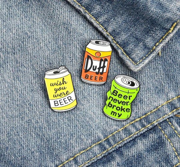 

bottle beer enamel brooches pin for women girl fashion jewelry accessories metal vintage brooches pins badge whole gift6848074, Gray
