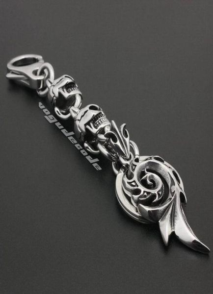 

316l stainless steel tribal tattoo unique mens biker rocker keychain 4p016kc1693906, Slivery;golden