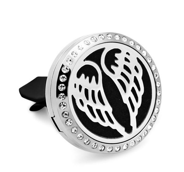

cz021cz030 30mm bling round magnet diffuser stainless steel car aroma locket pads essential oil car diffuser lockets with 5p4758592, Silver