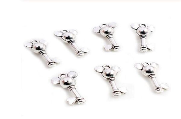 

100pcs charms mouse most key antique silver plated pendant fit vintage tibetan findings for jewelry making 19x12mm7246377, Bronze;silver