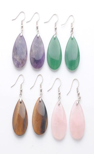 

classic fashion dangle hook earrings for women jewelry gift natural amethyst tigers eye stone drop hanging pairs dbr3468886654, Silver