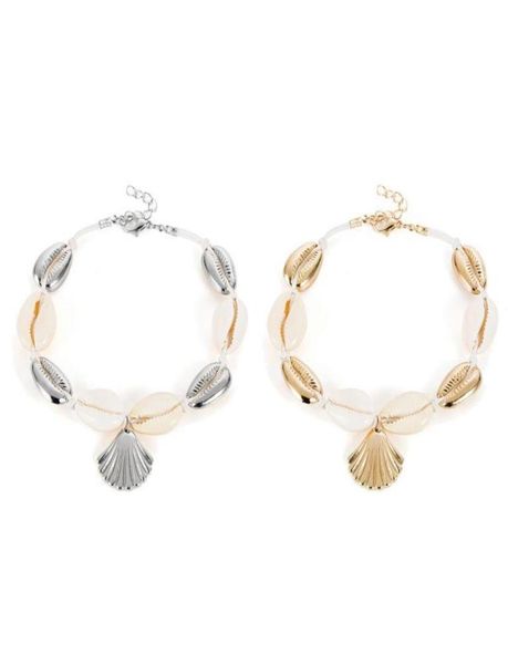 

anklets boho summer sea shell anklet bracelet seaside foot chain women fashion jewelry7161929, Red;blue