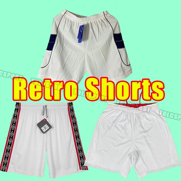 

manchesters soccer shorts retro vintage classic short sleeve cantona giggs beckha keane scholes football pants 1998 1999 2000 2001 98 99 00, Black;red