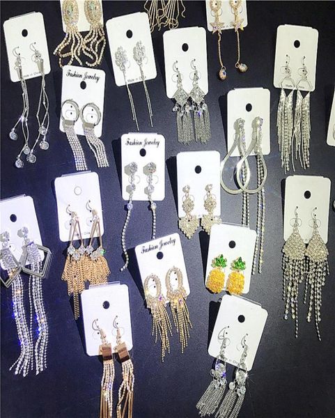 

dangling long chandelier crystal tassel bohemian earrings celebrity style handmade jewelry wholes for women dhl1029168, Silver