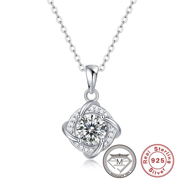 

925 sterling silver windmill pendant with 1ct moissanite platinum plated necklace