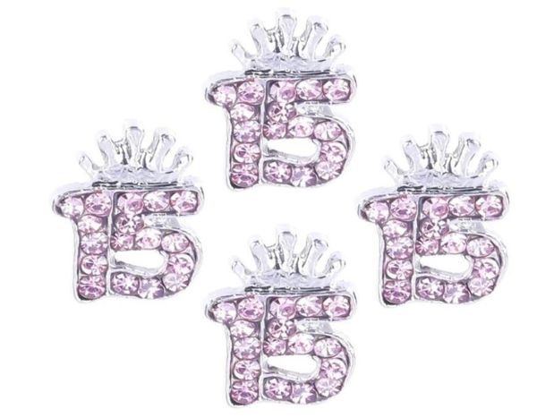 

20pclot pink crystal number 15 charm diy floating locket charms for glass living memory lockets fashion jewelrys gift for women7998185, Bronze;silver