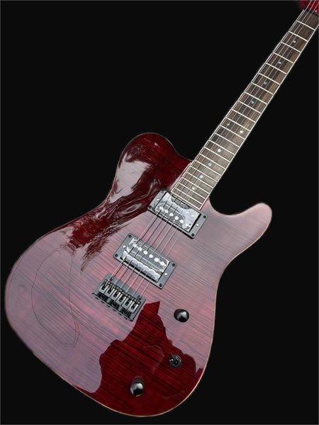 

high-quality 6-string mahogany electric guitar body mahogany fingerboard black finish blue gloss258