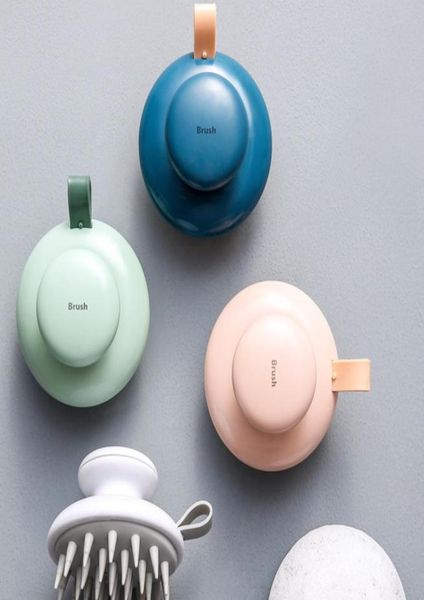 

hair brushes silicone shampoo head scalp massage body washing comb bath spa shower 2209296119497, Silver